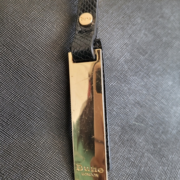 Dune London Black Vegan Leather Gold Top Handle Tote - Picture 10 of 13